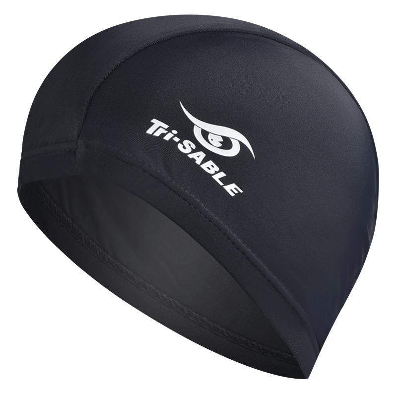 黑貂防水长发专用时尚布游泳帽