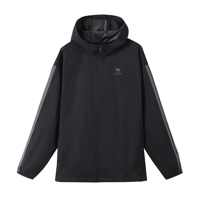 [防泼水]骆驼校园风衣外套男女款复古情侣春夏季运动户外连帽夹克