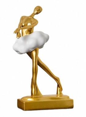 轻奢云朵芭蕾舞女孩摆件装饰品电视柜酒柜玄关舞蹈室展厅高档摆设