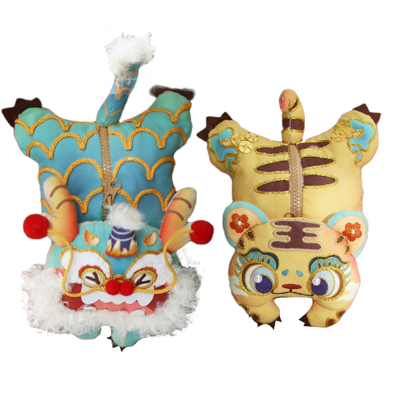 哈尼手工中国风祥龙瑞虎斜挎包