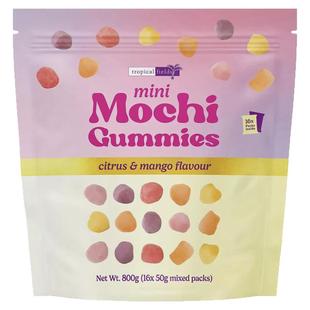 澳洲代购直邮tropical fields迷你麻薯软糖柑橘芒果味800g 16小袋