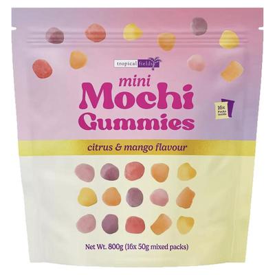 澳洲代购直邮tropical fields迷你麻薯软糖柑橘芒果味800g 16小袋