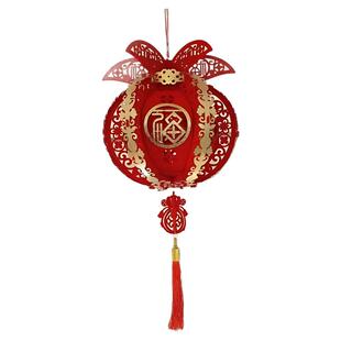 春节新年装饰新款过年大红福字植绒灯笼庭院装饰年货挂件客厅