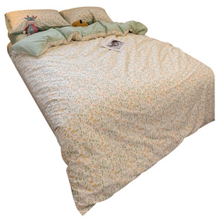 小清新田园小碎花纯棉床上四件套全棉床单被套公寓三件套1.5m床品