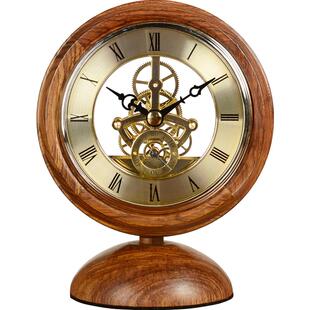 汉时钟表红木装饰小座钟中式创意家用时钟桌台书房创意小台钟HD19