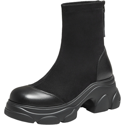 TATA他她喵爪靴2025冬时装靴百搭短靴女袜靴瘦瘦弹力靴CEG08DZ5