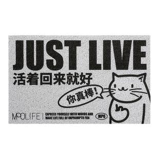 艺术鸭  创意家用丝圈入户地垫蹭土脚垫耐脏耐磨活着回来就好W