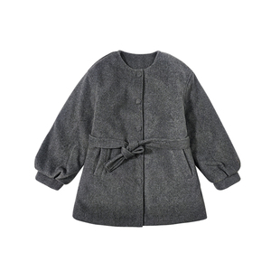 女童冬季加厚呢大衣2025新款洋气冬新年拜年服初中生女孩毛呢外套