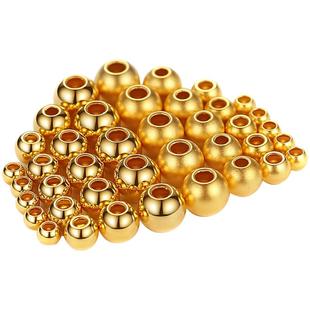 yuxie 黄金光面金珠转运珠散珠足金999小女纯金手串手链520礼物