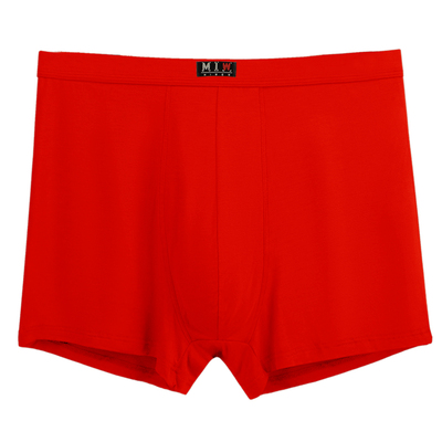 高腰平角竹纤维内裤大红色本命年