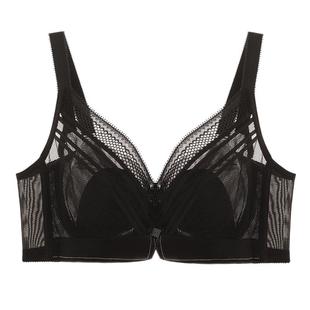 奥维丝丽内衣女大胸显小超薄兔耳朵杯性感蕾丝软钢圈上托聚拢文胸