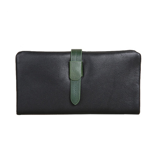 JUUZ LAN软皮钱包女真皮长款韩版搭扣牛皮手机包多功能皮夹小清新