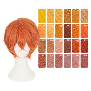 ND家毛娘万用倒毛短发073-096色cos假发橙橘黄金烟粉绯棕朱色反翘