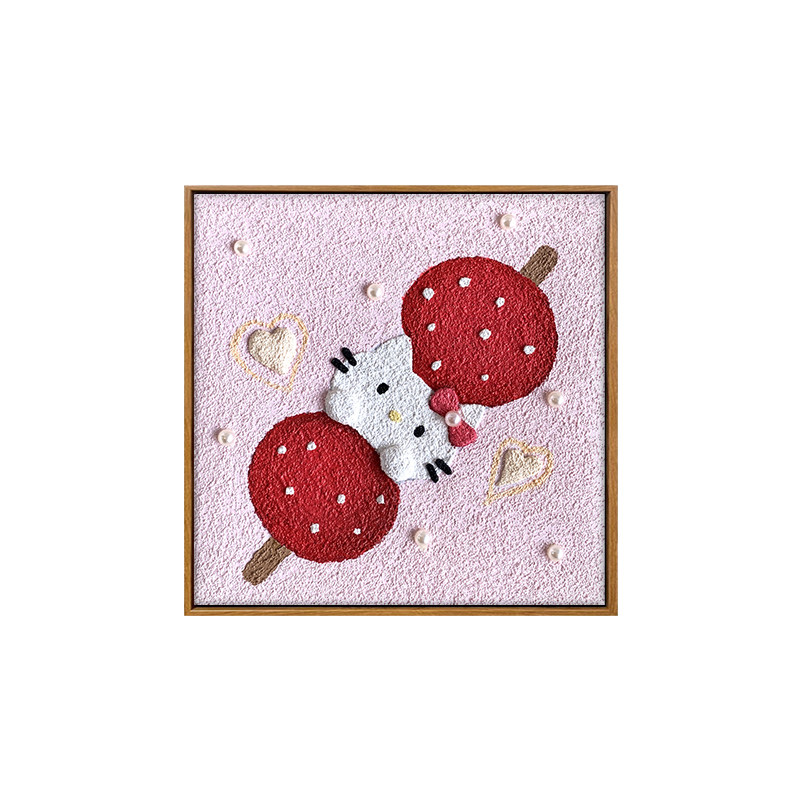 雅调凯蒂猫diy立体石英砂肌理画