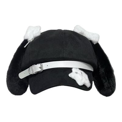1Gangster原创黑色小狗耳朵帽