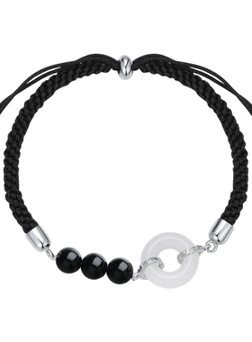 平安扣情侣手绳和田玉七夕礼物