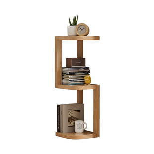 置物架实木窄边书柜多层桌面落地靠墙一体展示收纳柜转角小窄书架