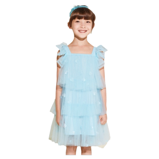 淇木Qimoo童装女童夏季A字裙蝴蝶结儿童公主连衣裙QMT2LP302C