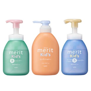 25新版日本花王merit儿童宝宝泡沫洗发水护发素男女孩长发用植物