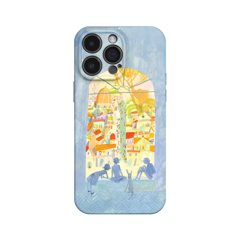 豁然开朗~小众艺术插画ins适用iPhone16/15pro手机壳新华为mate70小米14水彩vivoS19软iqooneo10苹果14荣耀90