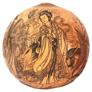 名家精工雕刻把玩手捻微雕针刻彩雕文玩天然鸡蛋葫芦收藏品摆件