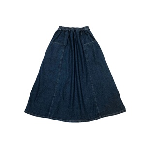 踏进银河 日系早秋新款复古温柔高腰牛仔半身裙显瘦中长款a字伞裙