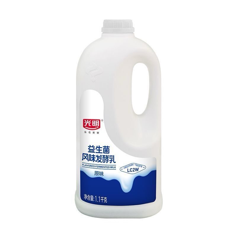 光明益生菌酸奶大桶装1.1kg原味新鲜低温奶营养早餐酸牛奶桶