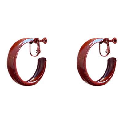 港风安可拉红螺旋耳夹