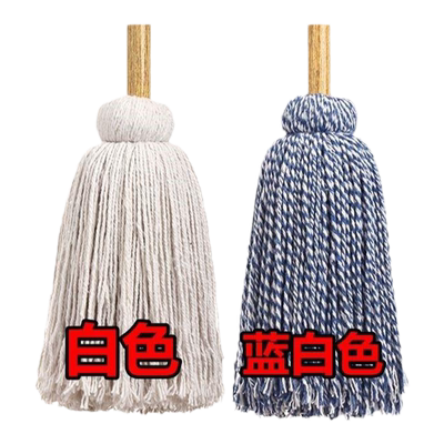 拖把老式家用纯棉布白棉线地拖客厅大号墩布农村木杆圆形拖地棉纱