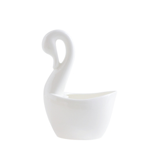 创意天鹅勺子笼家用骨瓷勺子收纳筒纯白勺子筒汤勺收纳盒置物架