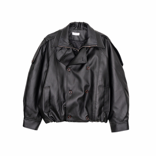 Hualun飞行员皮夹克外套男机车服潮牌宽松上衣男款高级感痞帅皮衣