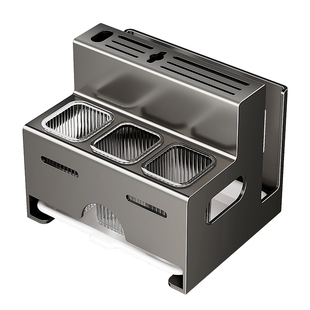 刀架菜板架一体厨房不锈钢置物架台面菜板筷笼刀具多功能收纳神器