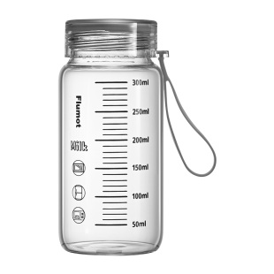 【自营】便携玻璃杯咖啡冲牛奶豆浆耐高温带刻度带盖迷你小水杯子