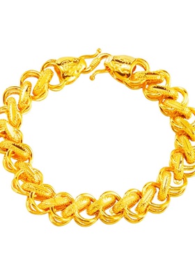 仿24K黄金麻花老板链男女手饰