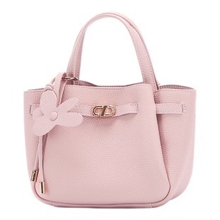 红蜻蜓菜篮子包包女2025新款真皮女包手提妈妈款小拎包粉色斜挎包