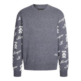 【纯羊毛】Mangano曼加龙 秋冬新款圆领羊毛衫休闲加厚针织衫