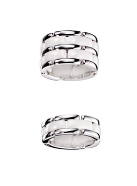 陶瓷情侣戒指纪宇钛钢黑白欧美