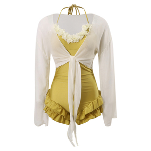 洛丽卡 泳衣女士连体遮肚显瘦仙气2025新款爆款时尚泡温泉游泳装