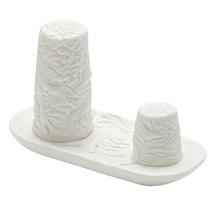 素烧羊脂玉白瓷盖置盖托陶瓷晾壶架紫砂壶盖放置架家用茶道零配件