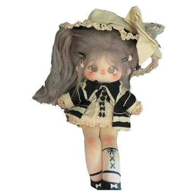 棉花娃娃正版头发长长腿狼妹32cm