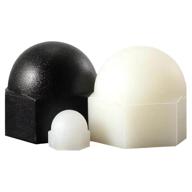 尼龙盖母盖型螺帽盖形罗母圆头罗帽球形装饰螺母M3-M20塑料盖帽