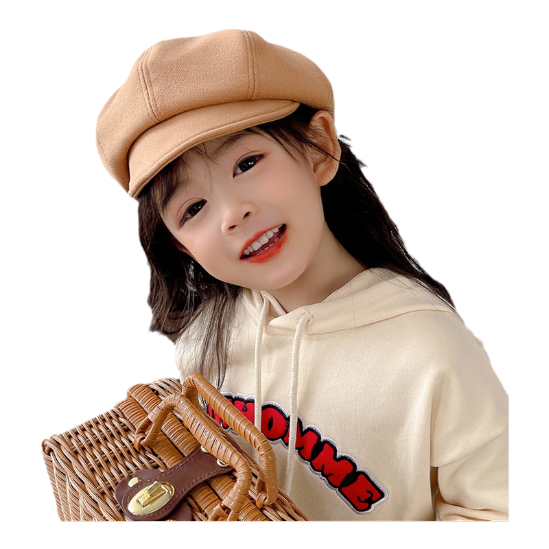 女童贝雷帽春秋洋气出游