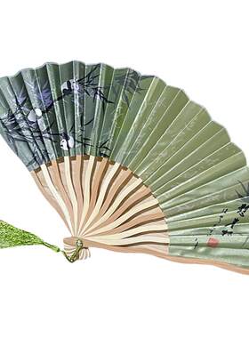 水墨画折扇夏天折叠扇子随身携带