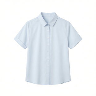 宿·色娃娃领短袖衬衫女2025夏季新款公务员面试工作服职业衬衣