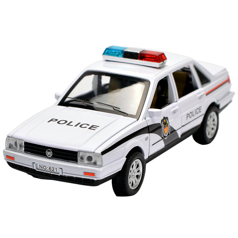 盒装大众桑塔纳110警车玩具车合金车模型儿童汽车模型玩具