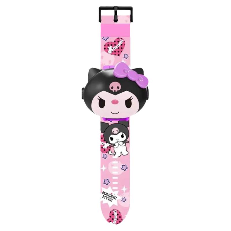 库洛米hellokitty小学生投影手表卡通男女孩儿童玩具电子发光手表