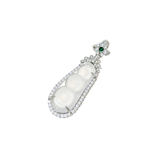 方糖家 新中式万能回形针扣高冰玉髓葫芦佛公绿玛瑙项链国风