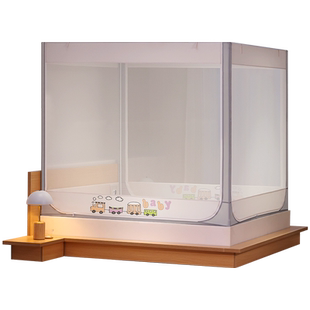 卧室抗菌支架拉链蚊帐防摔家用2025新款儿童蒙古包三开门1.8m坐床