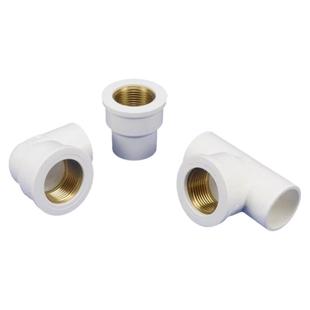 PVC不锈钢内丝接头塑料给水管内牙弯头内螺纹直接内丝三通牙接