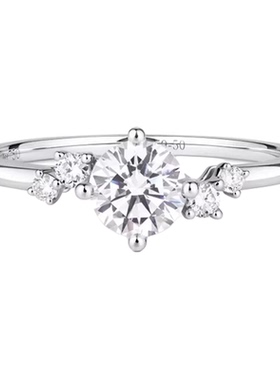 莫桑石钻戒女款情侣一对纯银